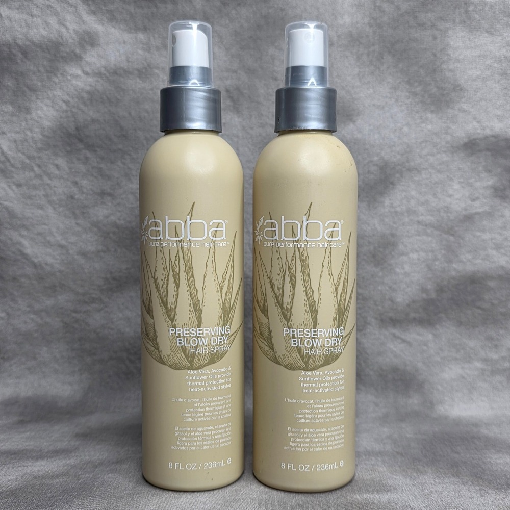 (X2) ABBA Preserving Blow Dry‎ Hair Spray 8 oz w/Aloe Vera, Avocado, Sunflower
